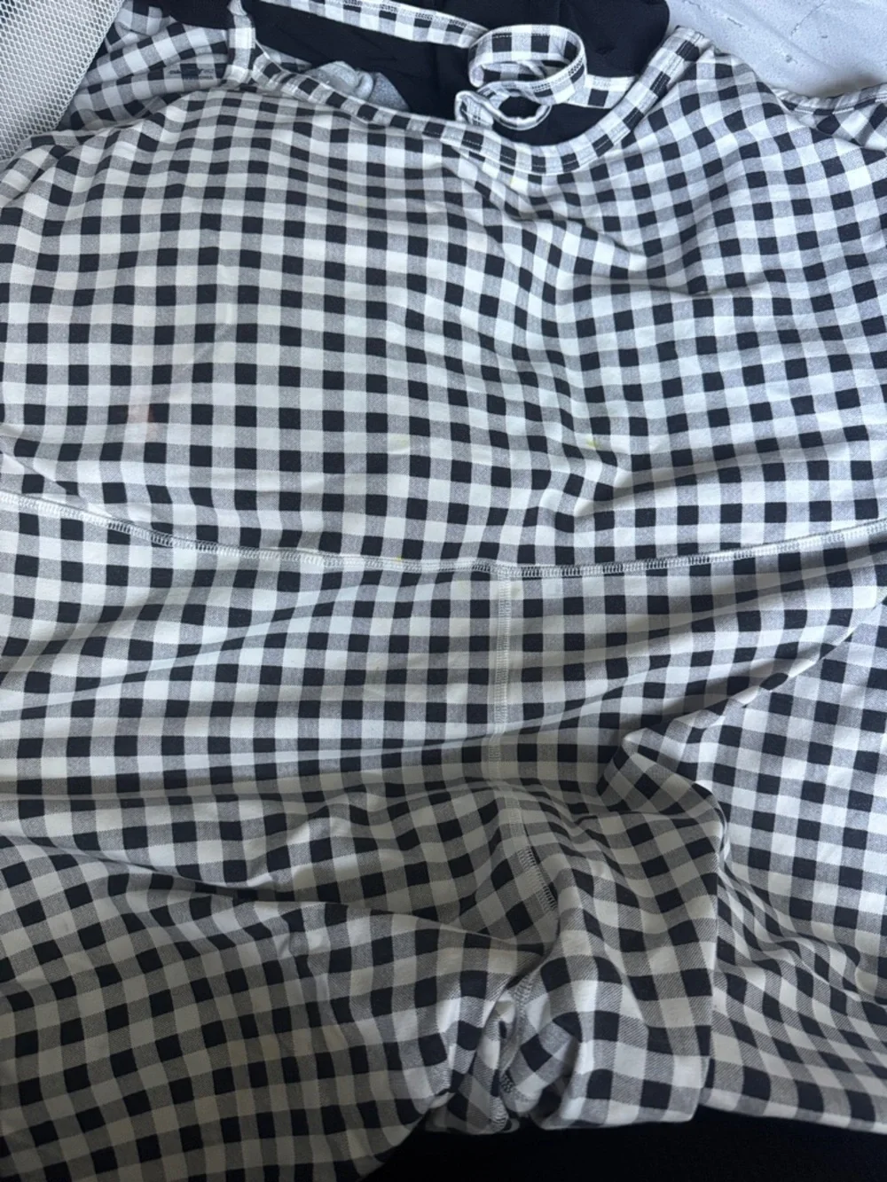 Old Navy Black & White gingham Sleeveless Romper (has some yellow stains)photo